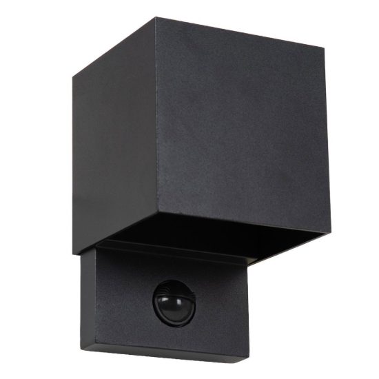 Applique da esterno quadrata nero led 7w cct 2700k 3300k 4000k ip65 con sensore