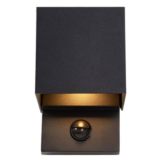 Applique da esterno quadrata nero led 7w cct 2700k 3300k 4000k ip65 con sensore