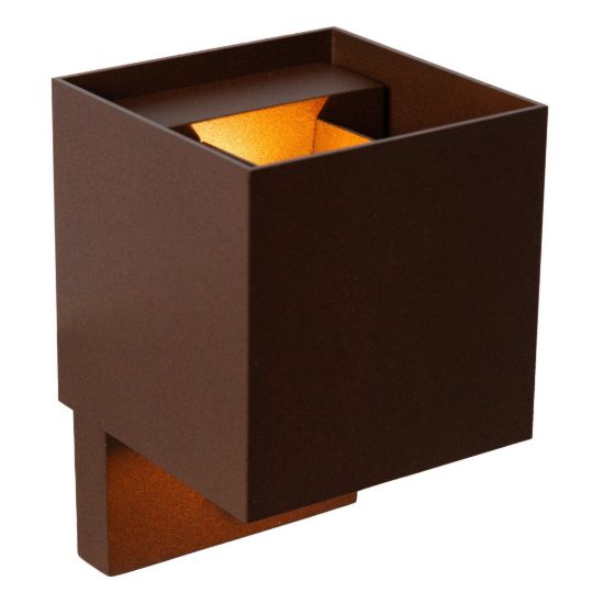 Applique da esterno quadrata marrone ruggine led 7w cct 2700k 3300k 4000k ip65 con sensore