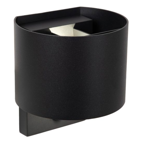 Applique da esterno curva nero led 7w cct 2700k 3300k 4000k ip65 con sensore