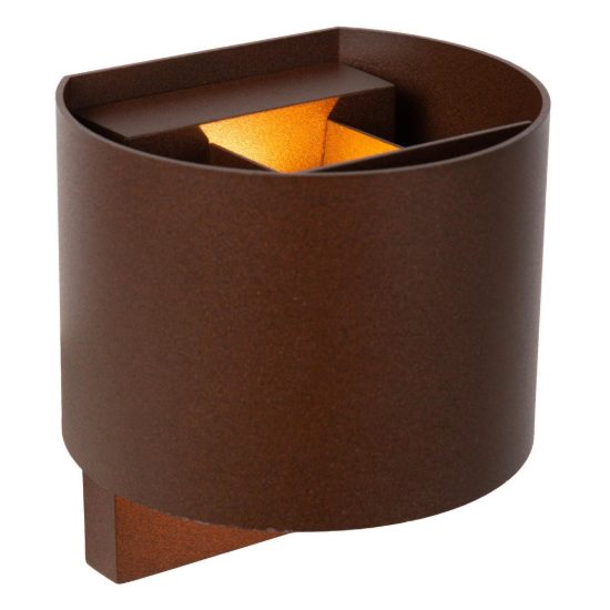 Applique da esterno curva marrone ruggine led 7w cct 2700k 3300k 4000k ip65 con sensore