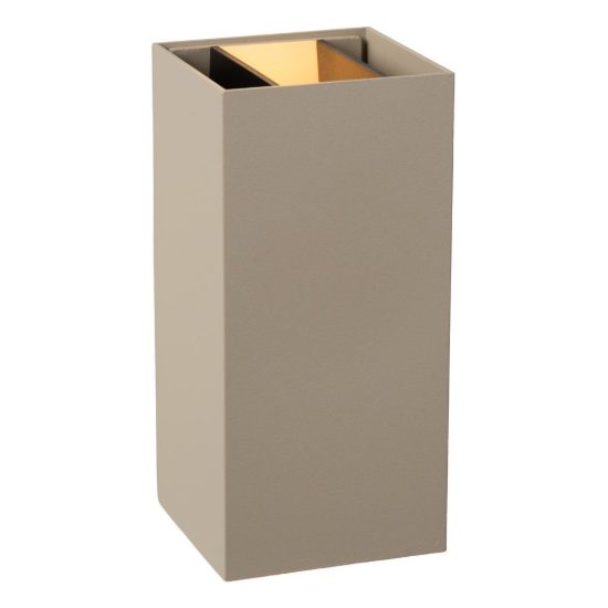 Applique da esterno rettangolare moderna tortora led 10w cct 2200k 2700k 3000k ip54