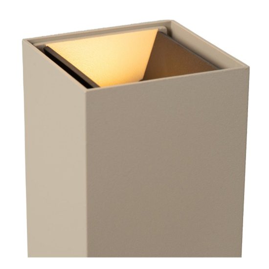 Applique da esterno rettangolare moderna tortora led 10w cct 2200k 2700k 3000k ip54