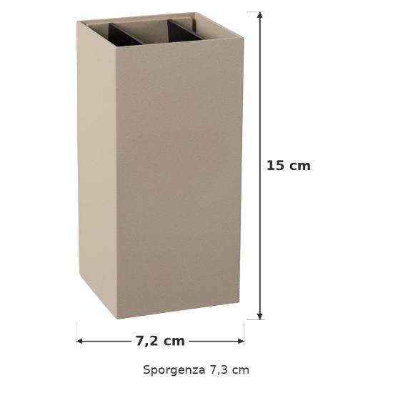 Applique da esterno rettangolare moderna tortora led 10w cct 2200k 2700k 3000k ip54