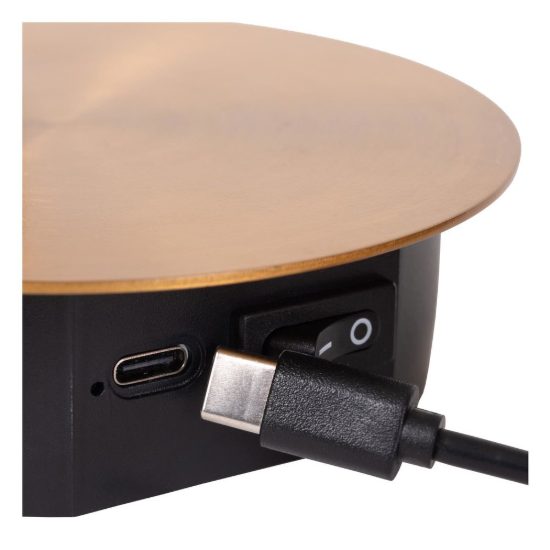 Applique per comodino camera da letto rotonda moderna oro led 2w 3000k ricaricabile