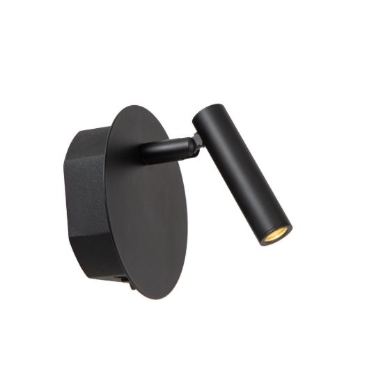 Applique per comodino camera da letto rotonda moderna nero led 2w 3000k ricaricabile
