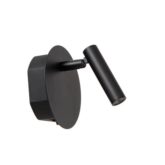 Applique per comodino camera da letto rotonda moderna nero led 2w 3000k ricaricabile
