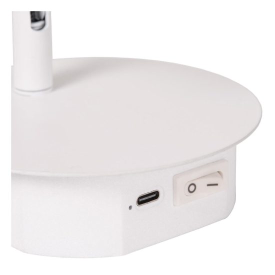 Applique per comodino camera da letto rotonda moderna bianco led 2w 3000k ricaricabile