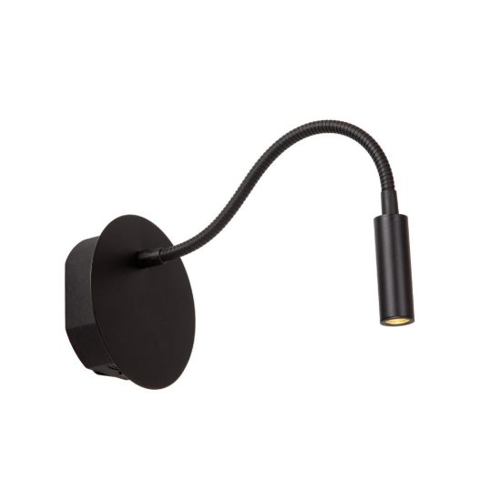Applique per comodino camera da letto a braccio flessibile moderna nero led 2w 3000k ricaricabile