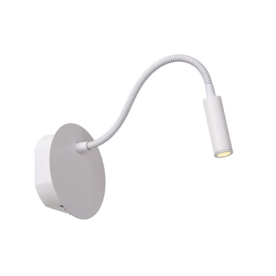 Applique per comodino camera da letto a braccio flessibile moderna bianco led 2w 3000k ricaricabile