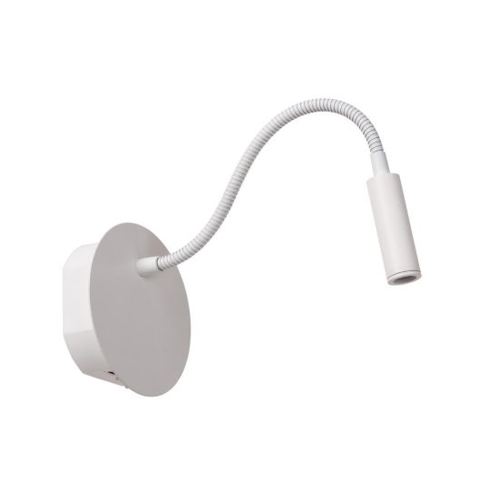 Applique per comodino camera da letto a braccio flessibile moderna bianco led 2w 3000k ricaricabile