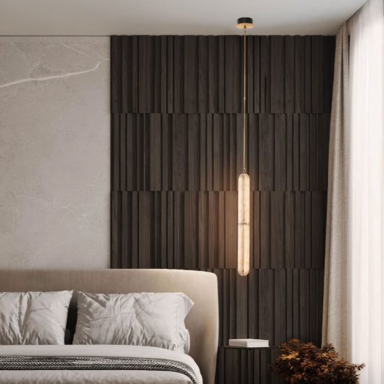 Lampada a sospensione led 20w 3000k dimmerabile per cucina contemporanea ottone anticato