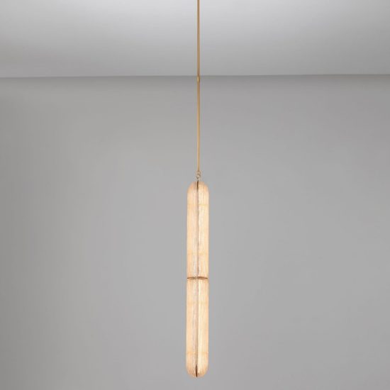 Lampada a sospensione led 20w 3000k dimmerabile per cucina contemporanea ottone anticato