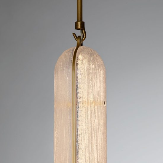Lampada a sospensione led 20w 3000k dimmerabile per cucina contemporanea ottone anticato