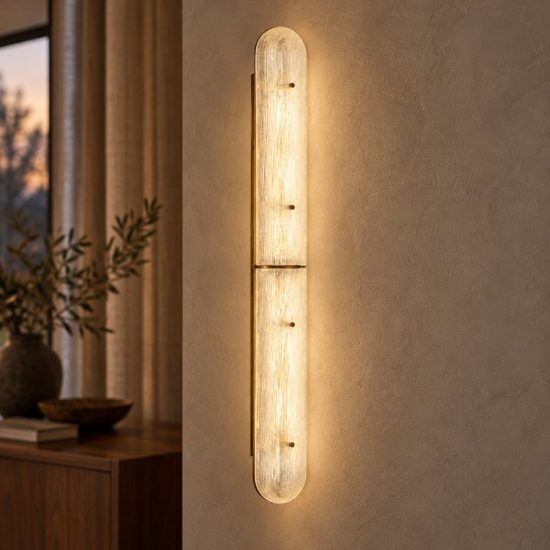 Applique da parete led 12w 3000k per soggiorno contemporanea ottone anticato