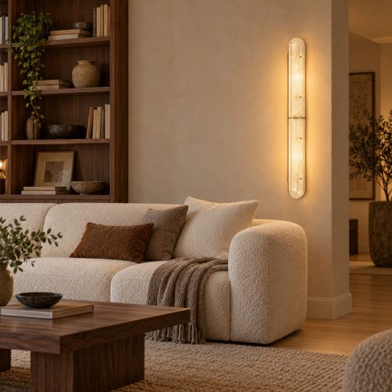 Applique da parete led 12w 3000k per soggiorno contemporanea ottone anticato