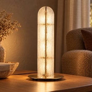 Lampada da tavolo led 9w 3000k per soggiorno contemporanea ottone anticato