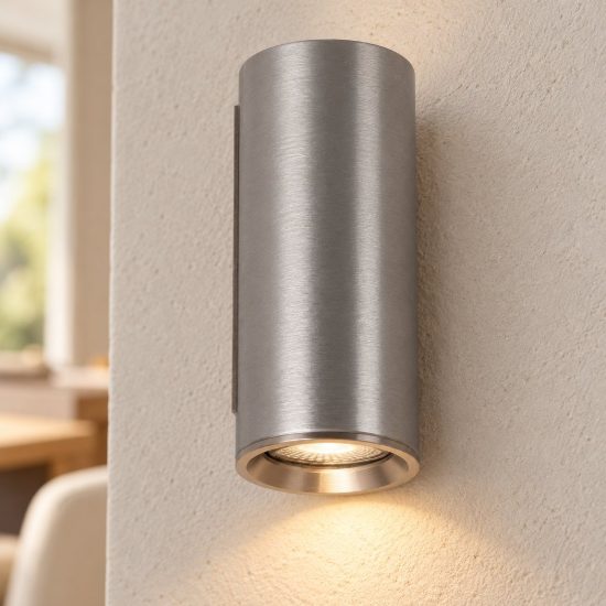 Applique a cilindro per sala da pranzo moderna grigio ferro