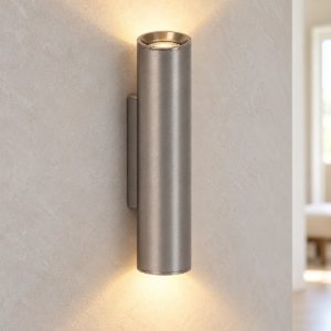 Applique 2 luci a cilindro per sala da pranzo moderna grigio ferro