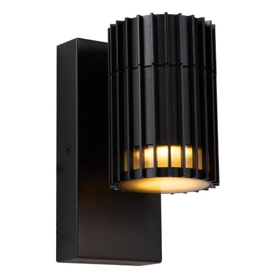Applique da esterno a cilindro rigato nero ip44
