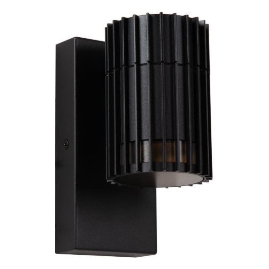 Applique da esterno a cilindro rigato nero ip44
