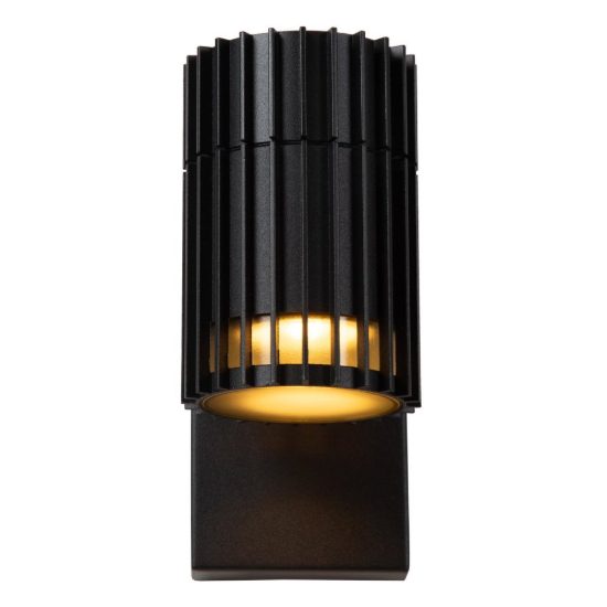 Applique da esterno a cilindro rigato nero ip44
