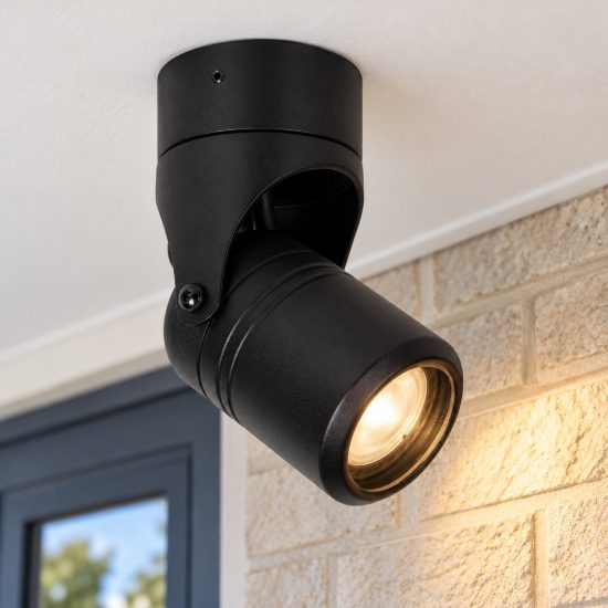 Faretto da soffitto per esterno moderno nero ip44