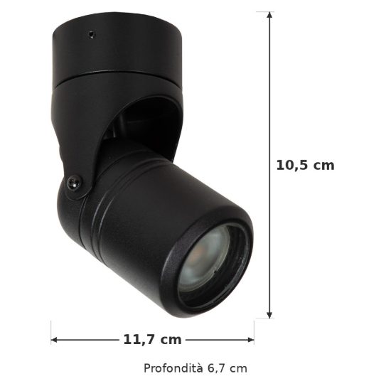 Faretto da soffitto per esterno moderno nero ip44