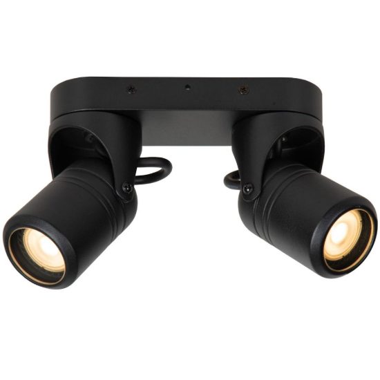Plafoniera da esterno con 2 faretti orientabili moderna nero ip44