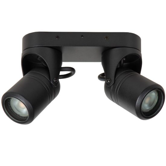 Plafoniera da esterno con 2 faretti orientabili moderna nero ip44