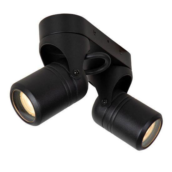 Plafoniera da esterno con 2 faretti orientabili moderna nero ip44