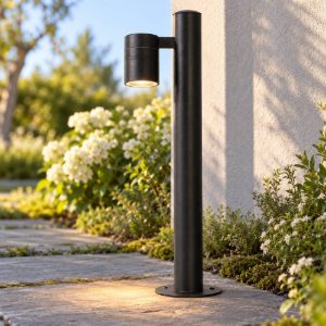 Paletto da giardino a cilindro moderno nero led 5w 2700k ip44