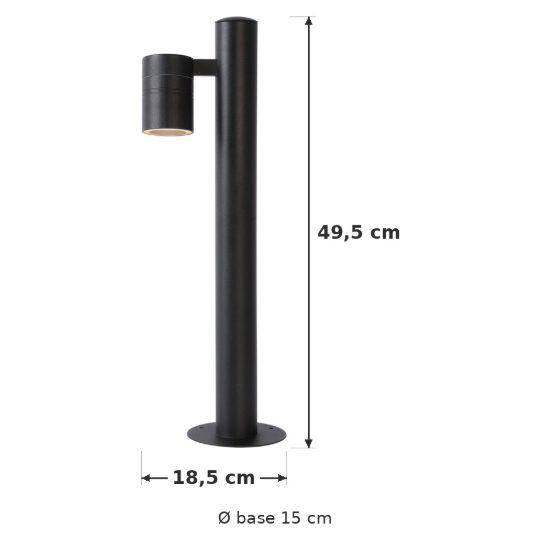 Paletto da giardino a cilindro moderno nero led 5w 2700k ip44