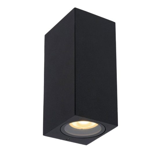Applique da esterno biemissione rettangolare nero ip65