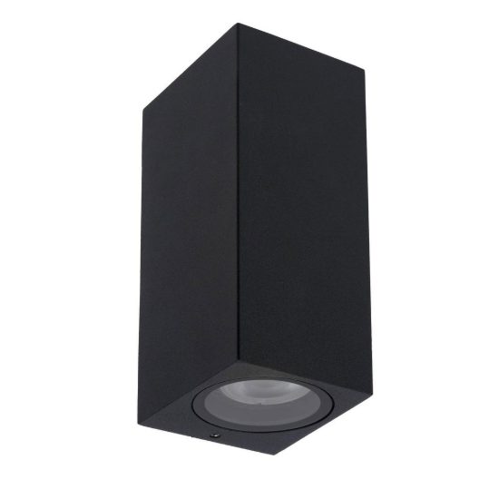 Applique da esterno biemissione rettangolare nero ip65