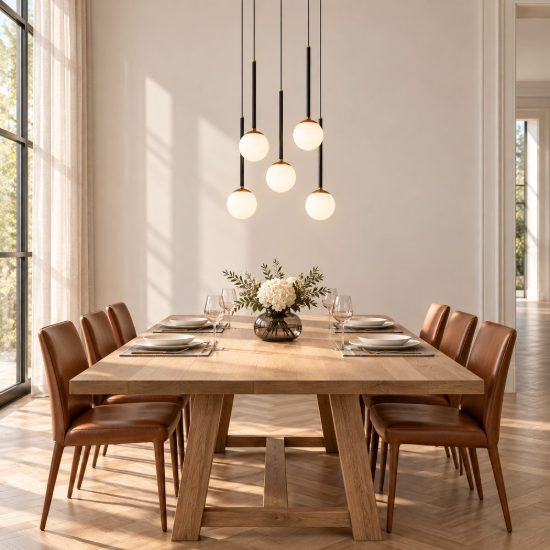 Lampadario con 5 pendenti a cascata per sala da pranzo nero opalino led 41w cct 2200k 2700k 3300k