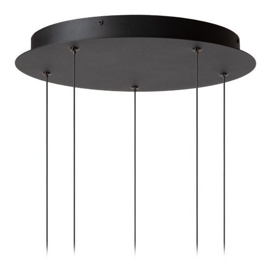 Lampadario con 5 pendenti a cascata per sala da pranzo nero opalino led 41w cct 2200k 2700k 3300k