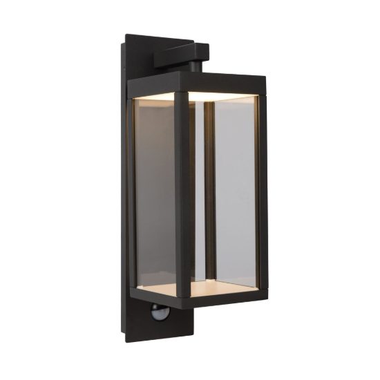 Applique da esterno a lanterna antracite led 13w 3000k ip54 con sensore di movimento crepuscolare