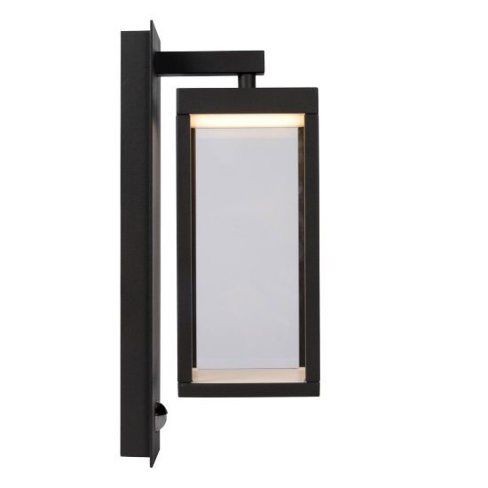 Applique da esterno a lanterna antracite led 13w 3000k ip54 con sensore di movimento crepuscolare