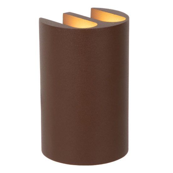 Applique da esterno semicilindrica moderna marrone ruggine led 4,8w 2700k ip54