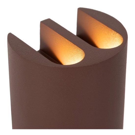 Applique da esterno semicilindrica moderna marrone ruggine led 4,8w 2700k ip54
