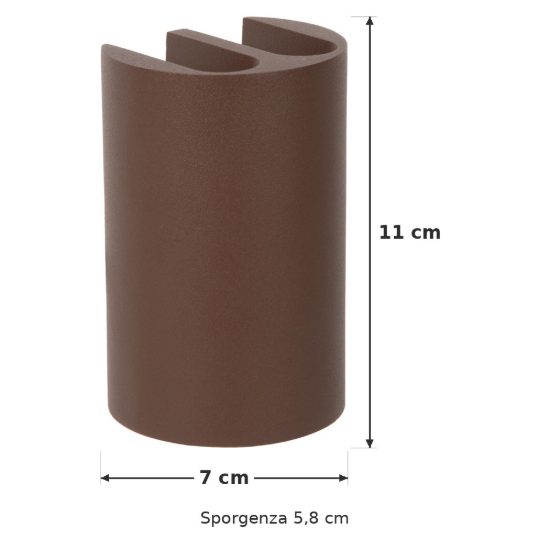Applique da esterno semicilindrica moderna marrone ruggine led 4,8w 2700k ip54