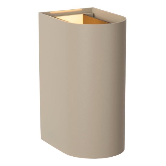 Applique da esterno semicilindrica moderna tortora led 10w cct 2200k 2700k 3000k ip54