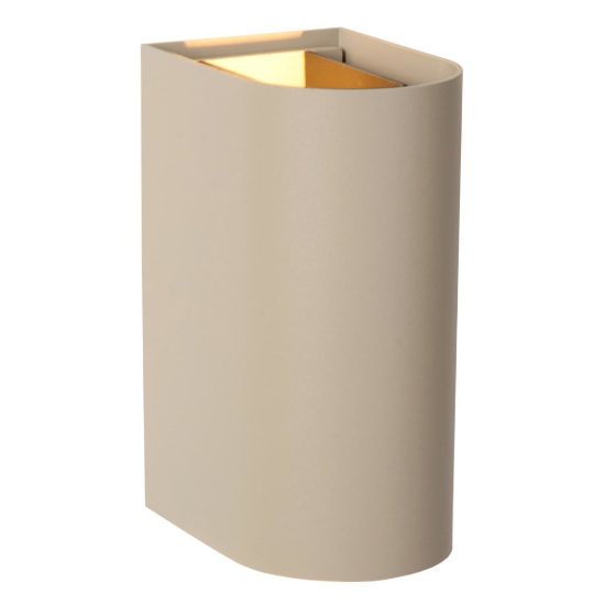 Applique da esterno semicilindrica moderna tortora led 10w cct 2200k 2700k 3000k ip54