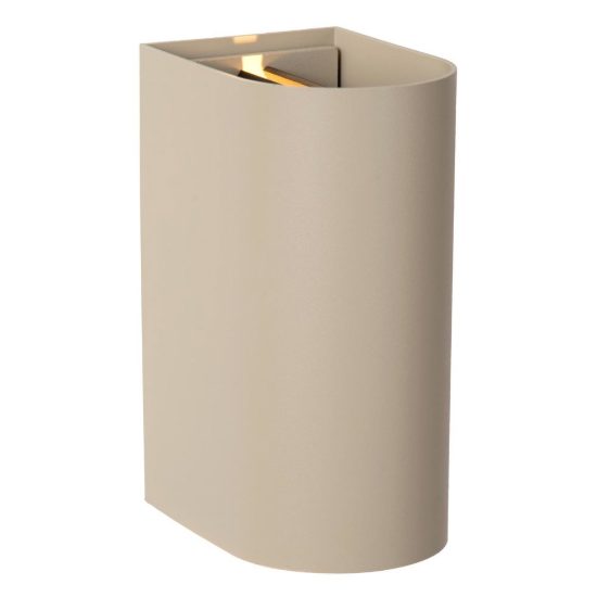 Applique da esterno semicilindrica moderna tortora led 10w cct 2200k 2700k 3000k ip54