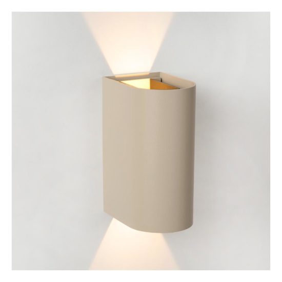 Applique da esterno semicilindrica moderna tortora led 10w cct 2200k 2700k 3000k ip54