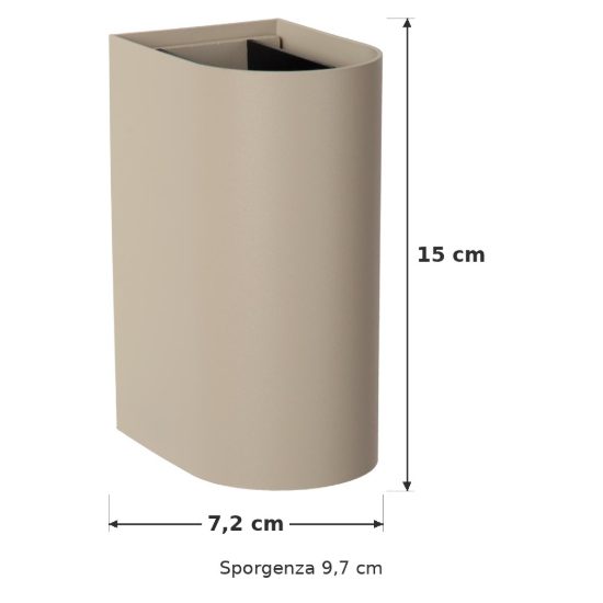 Applique da esterno semicilindrica moderna tortora led 10w cct 2200k 2700k 3000k ip54