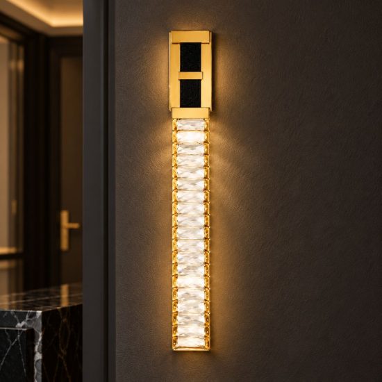 Applique da parete led 9w 3000k dimmerabile per soggiorno classica oro e nero