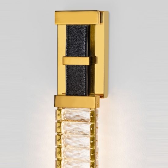 Applique da parete led 9w 3000k dimmerabile per soggiorno classica oro e nero