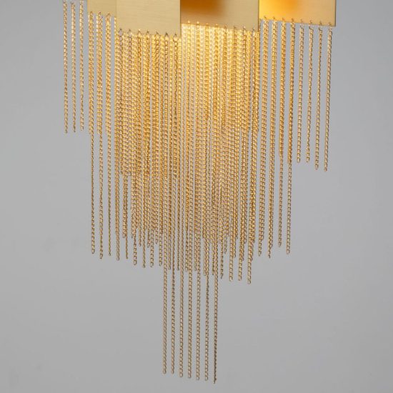 Lampadario a sospensione con pendenti led 8w 3000k dimmerabile per ingresso oro spazzolato